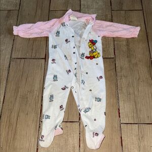 Sesame Street vintage 90s  Baby One-Piece Footed Pajamas big bird